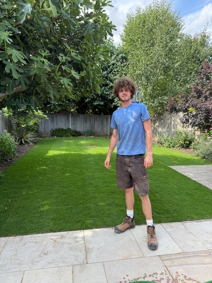 Beautiful new turfing job on a lovely day
